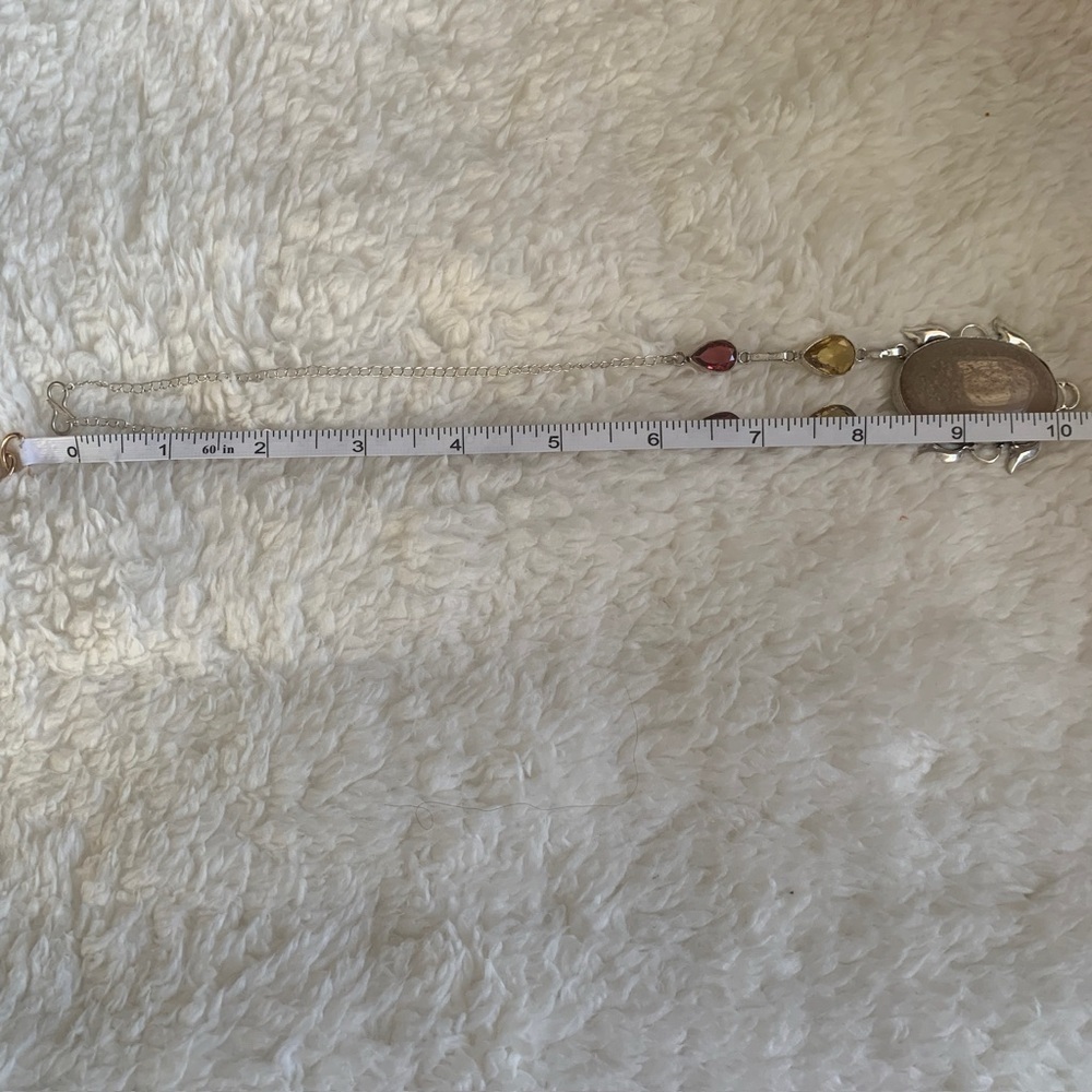 2325 Elegant Silver and Brown Necklace with Gemstone Accents - Picture 3 of 6